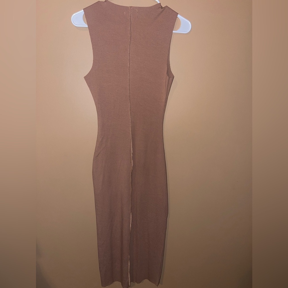 Naked wardrobe Brown ribbed tank dress - Picture 7 of 10